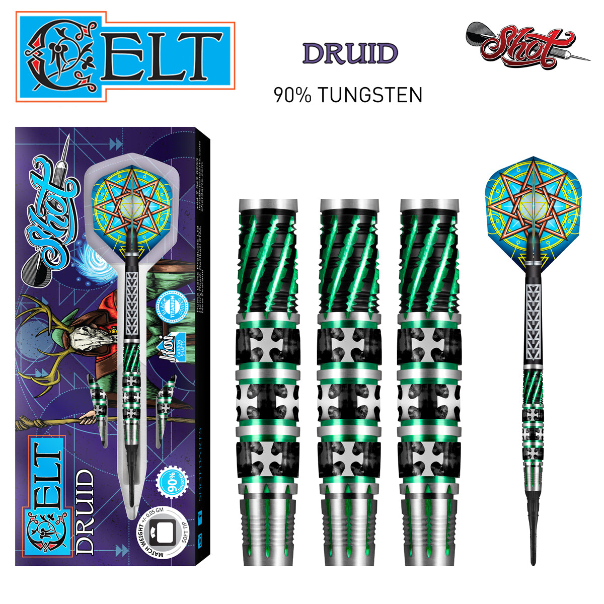 Celt Druid Soft Tip Dart Set-90% Tungsten
